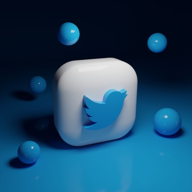 Application de logo twitter 3d