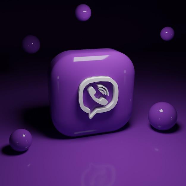 Photo application de logo viber 3d