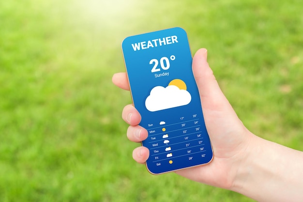 Photo application mobile de prévisions météo pour smartphone