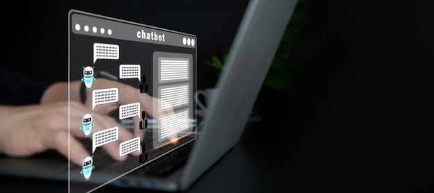 Application d'ordinateur ou d'appareil mobile utilisant un message en ligne de réponse automatique de bot de chat d'intelligence artificielle pour aider les clients instantanément