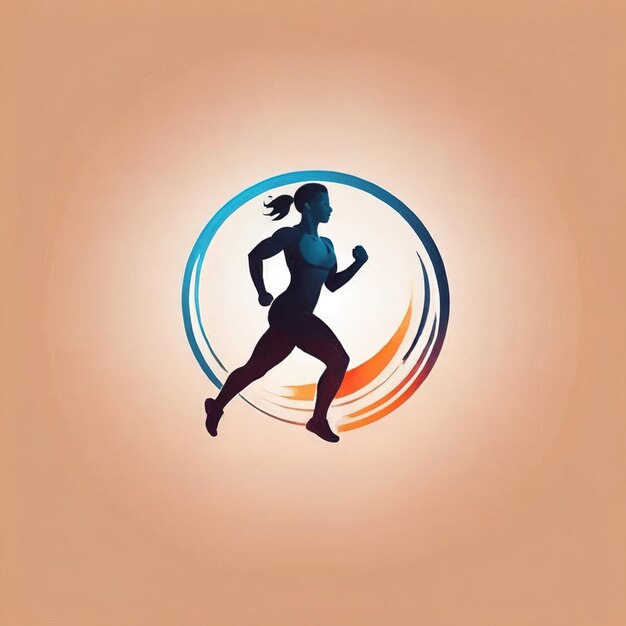 Application de remise en forme sportive montrant l'icône du logo du logiciel de la personne qui court dans un style plat