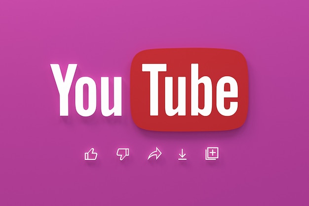 Application Youtube 3d icônes de médias sociaux logo rendu 3d