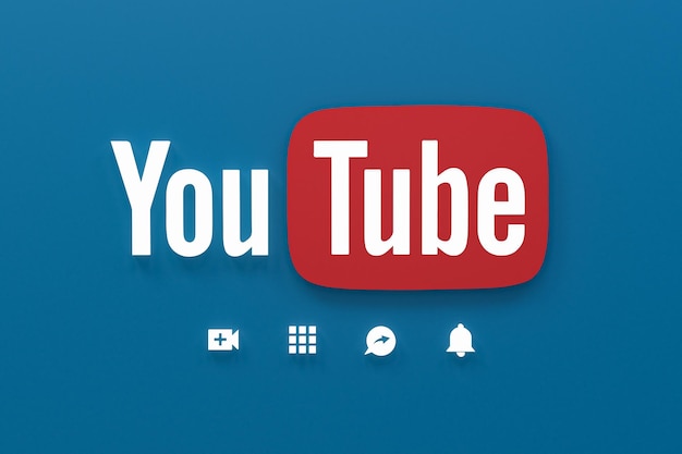 Application Youtube 3d icônes de médias sociaux logo rendu 3d