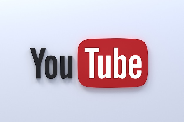 Application Youtube 3d logo d'icônes de médias sociaux rendu 3d