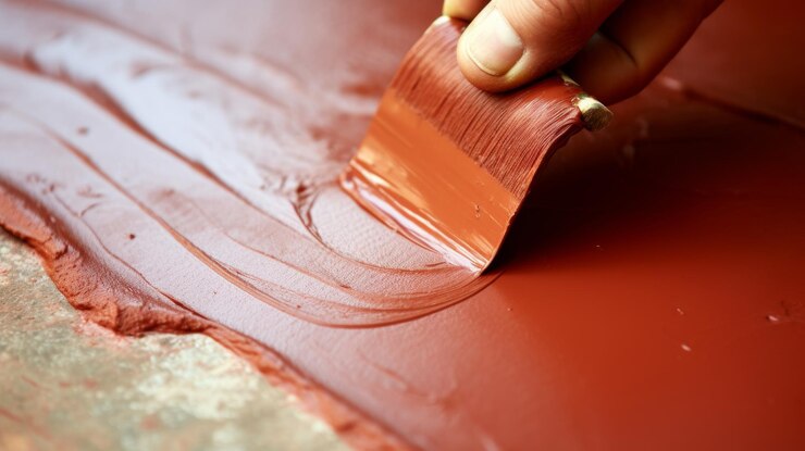 Photo appliquer un revêtement de sol époxy sur le béton existant à l'aide de techniques de rouleau et de spatule en caoutchouc