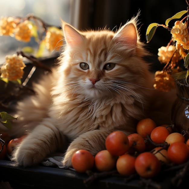 Apricot Affection Un chat doux niché dans la chaleur ApricotHued