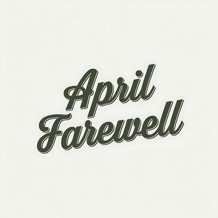 Photo april au revoir un design de typographie élégant