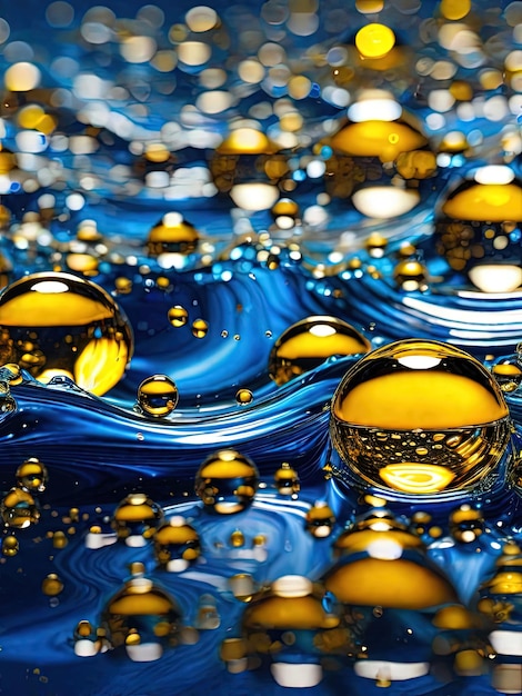 Aqua Bliss bulles liquides éclaboussures d'eau et gouttelettes