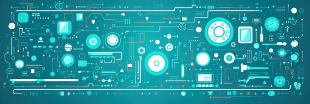 Aqua fond de la technologie abstraite à l'aide de dispositifs technologiques et d'icônes modèle d'illustration vectorielle d'interface à ligne mince ar 31 ID de poste 1f15f7bcfc784476a8d61bed3d97243f