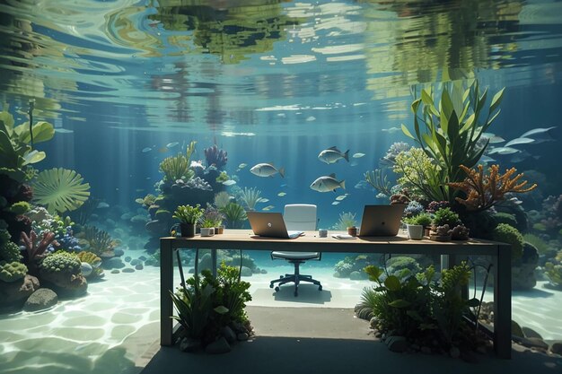 Aqua Scaping Environnement de travail Oasis de productivité submersible