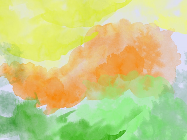 Aquarelle Abstrait Aquarelle Jaune Orange Vert