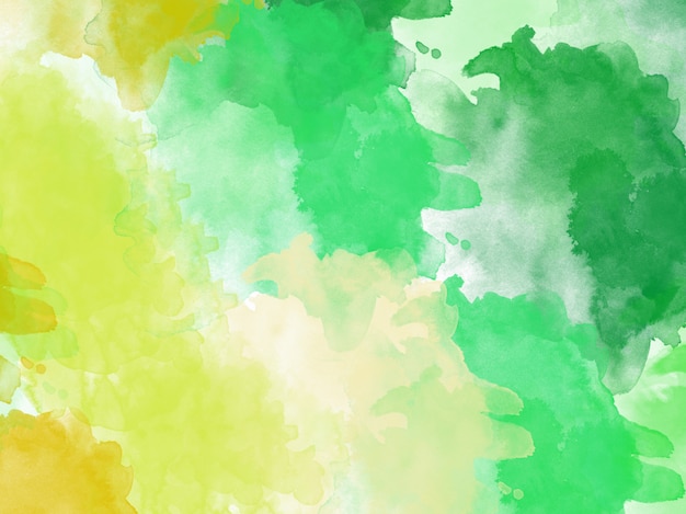 Aquarelle Abstrait Aquarelle Vert Jaune