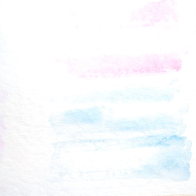 Aquarelle abstraite rose et bleu texturé sur fond de papier blanc