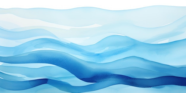 Aquarelle abstraite vagues de l'océan générées par l'IA