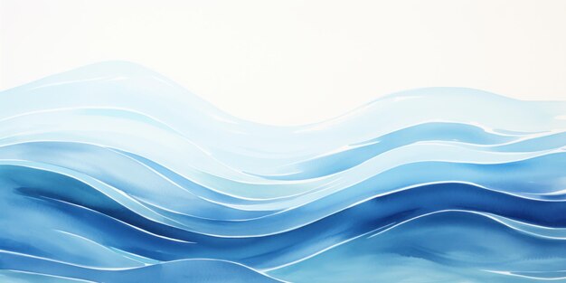 Aquarelle abstraite vagues de l'océan générées par l'IA