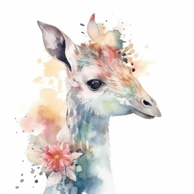 Aquarelle d'un animal dans son habitat