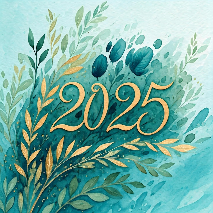 Photo aquarelle de l'année nouvelle 2025 pour les papiers peints et les t-shirts