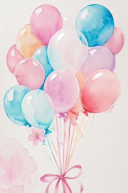 Aquarelle anniversaire fond