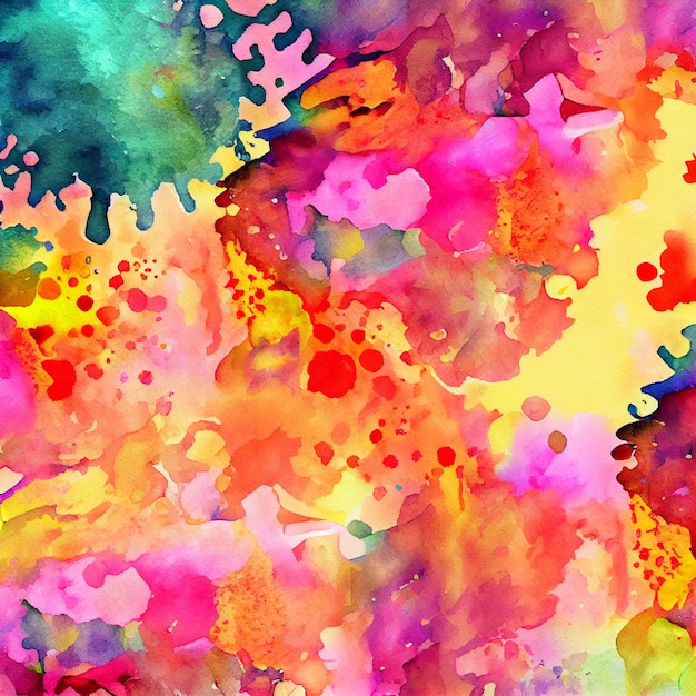 Aquarelle Art abstrait splash coloré