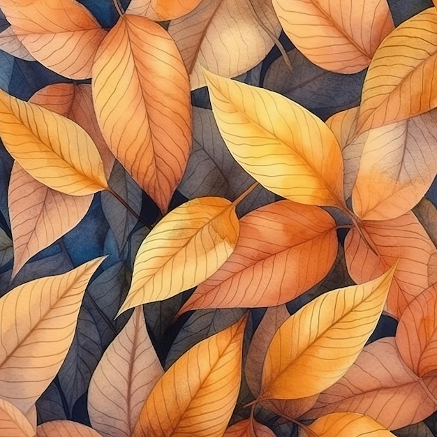 Aquarelle automne feuilles fond