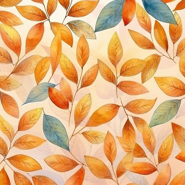 Aquarelle automne feuilles fond