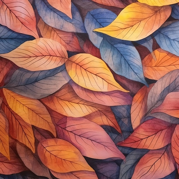 Aquarelle automne feuilles fond