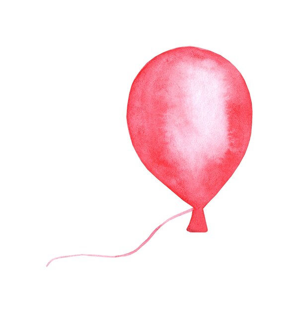 Aquarelle, ballon rouge, griffonnage, fond festif, pour, carte voeux, fête, invitation