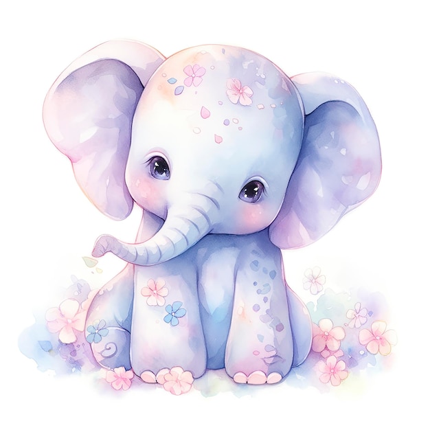 Aquarelle bébé éléphant