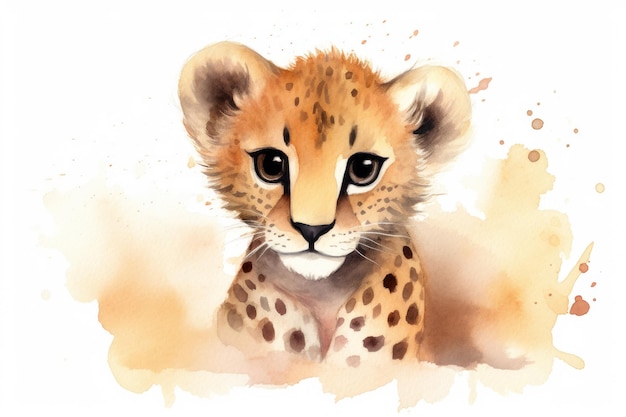 Une aquarelle d'un bébé guépard