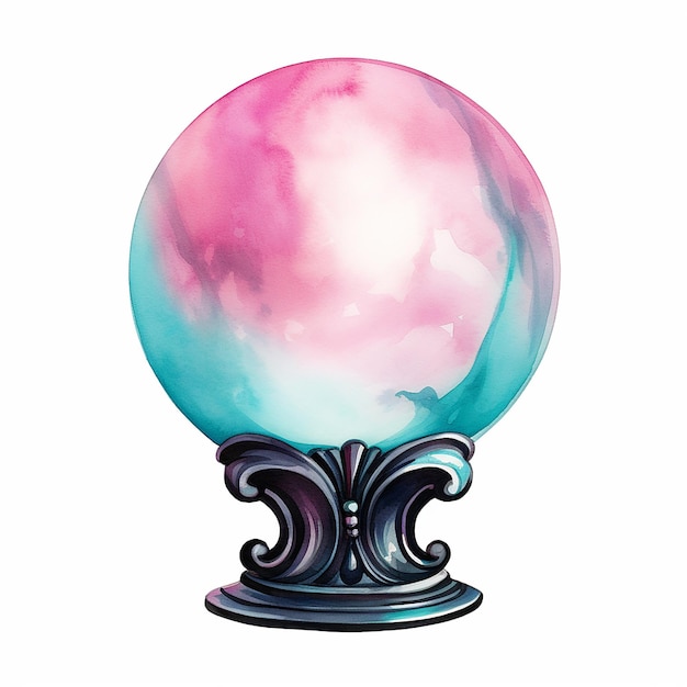 Aquarelle de Black Fortune Telling Ball