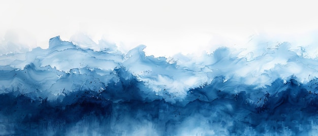 Une aquarelle bleu marin et une texture de papier de bonne qualité Gradient sombre abstrait dessiné à la main avec un pinceau sur un fond grunge Peint sur toile avec des peintures liquides