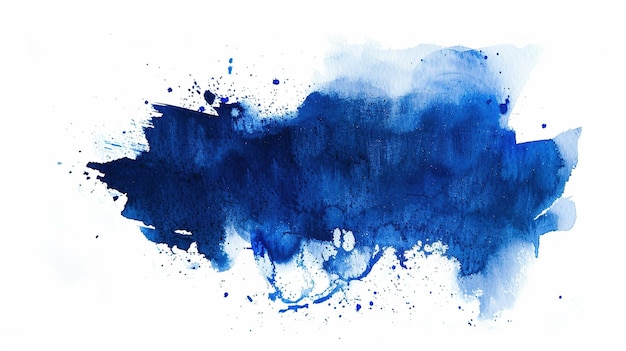 Aquarelle bleu marine tache sur fond blanc texture éclaboussure aquarelle eau art du papier liquide