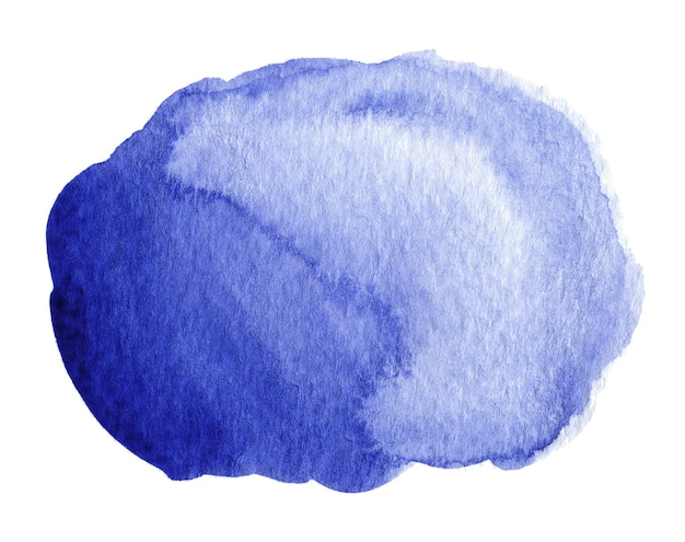 Aquarelle bleue abstraite isolée sur blanc