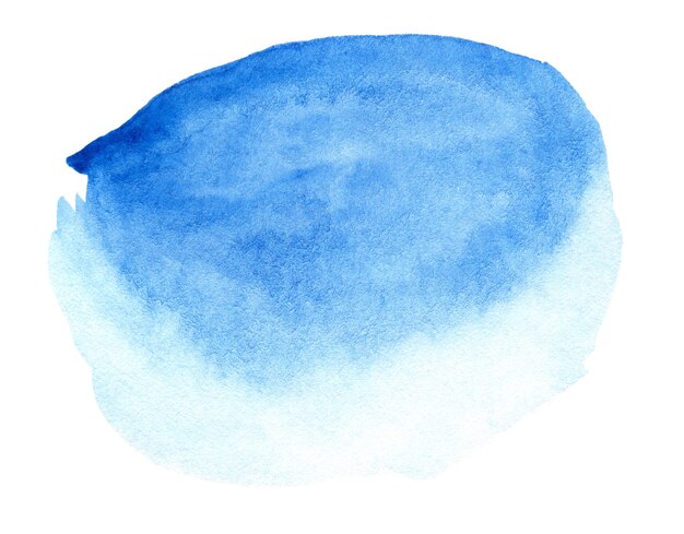 Aquarelle bleue abstraite isolée sur fond blanc