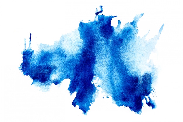 aquarelle bleue sur blanc