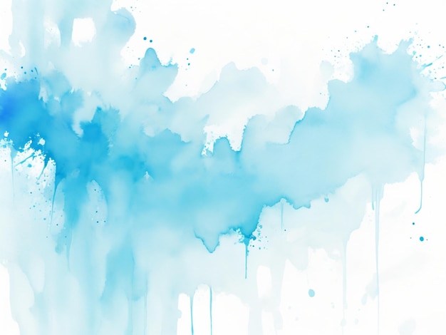 Aquarelle bleue éclabousse sur fond blanc