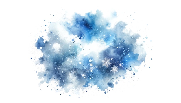 Aquarelle bleue de Noël