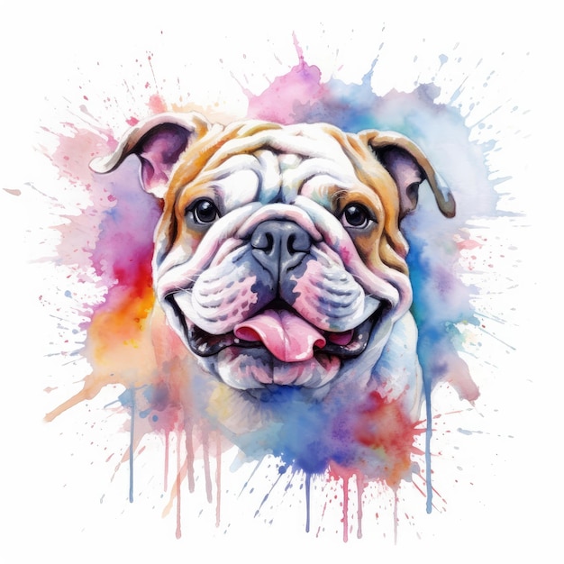 Aquarelle de bouledogue