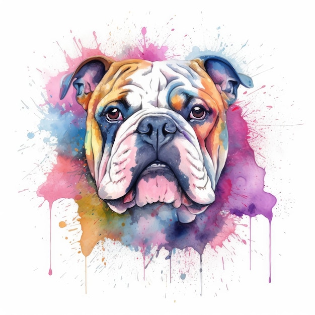 Aquarelle de bouledogue