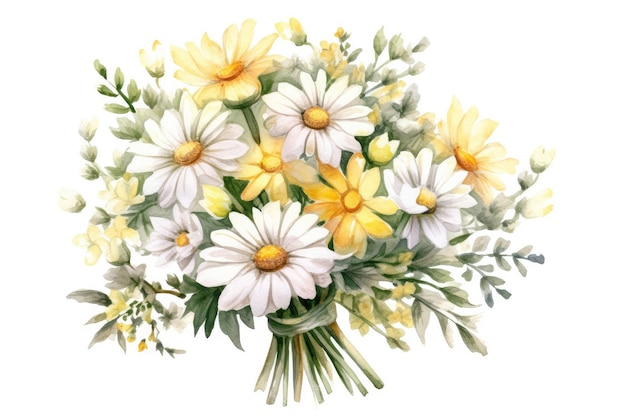 Aquarelle de bouquet de marguerites