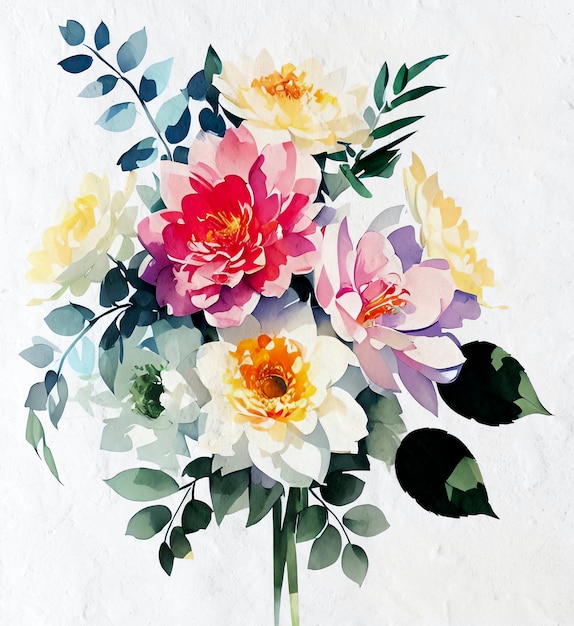 Aquarelle Bouquet Peinture Artistique Illustration