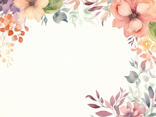 Aquarelle de cadre floral