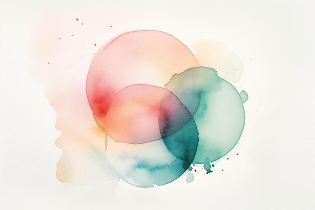 Une aquarelle avec un cercle bleu et vert.