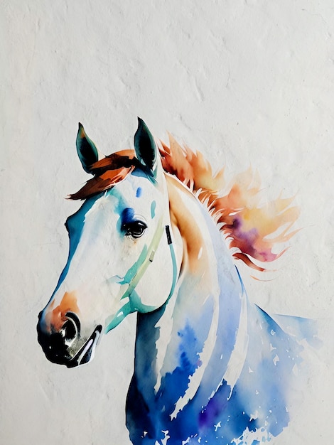 Aquarelle Cheval Peinture Acrylique Illustration