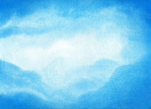 Aquarelle de ciel bleu avec nuage. Abstrait de la peinture naturelle artistique.