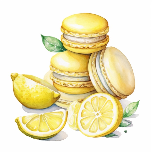 Une aquarelle de citrons et de citrons