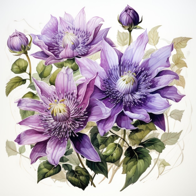 aquarelle Clipart de la passion violette Génératif Ai