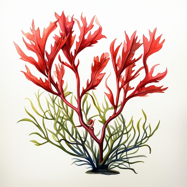 Photo aquarelle clipart unique de la mer rouge