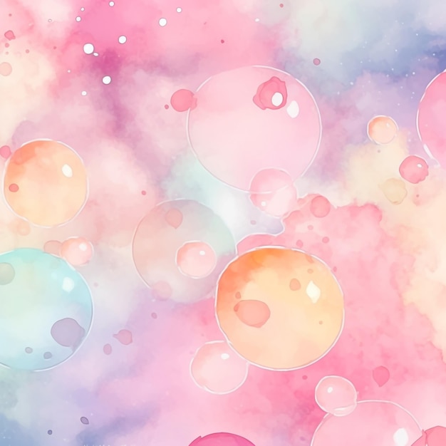 Une aquarelle colorée d'une bulle colorée.