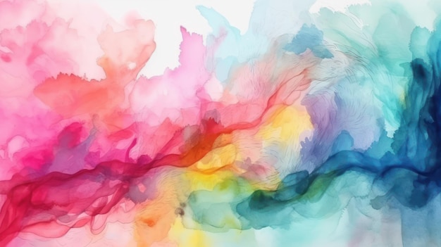 Une aquarelle colorée avec un fond blanc